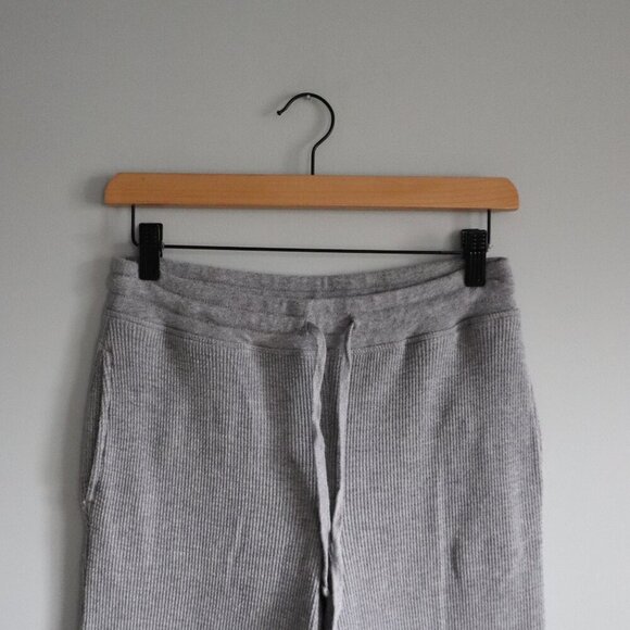 TNA Women's Grey Sz S Waffle Knit Mid Rise Thermal Pull On Joggers - Picture 3 of 12